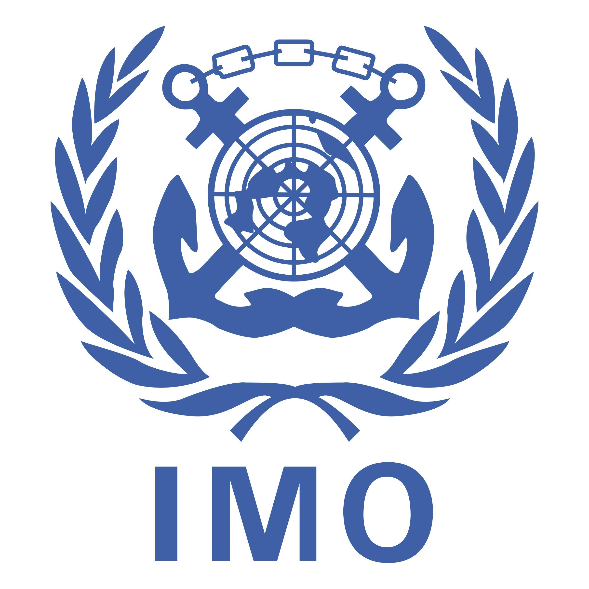 Logo of Imo (Indian Maritime Organization) symbolizing world and anchor